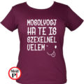 vicces póló mosoly szex női burgundi