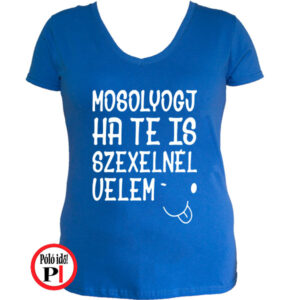 vicces póló mosoly szex női kék