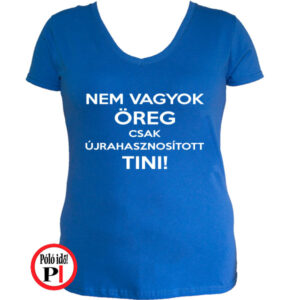 vicces póló öreg tini női kék