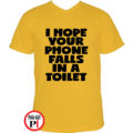 vicces póló toilet phone citrom