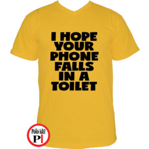 vicces póló toilet phone citrom