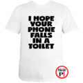 vicces póló toilet phone fehér