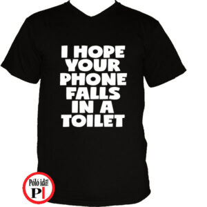 vicces póló toilet phone fekete