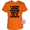 vicces póló toilet phone narancs
