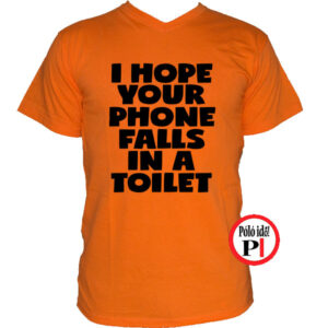 vicces póló toilet phone narancs