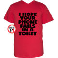 vicces póló toilet phone piros