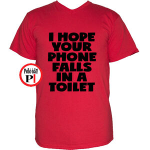 vicces póló toilet phone piros