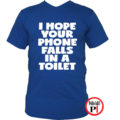 vicces póló toilet phone kék