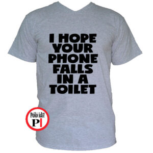 vicces póló toilet phone szürke