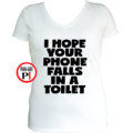 vicces póló toilet phone női fehér