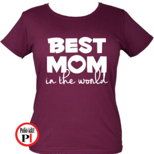 anya póló best mom world burgundi