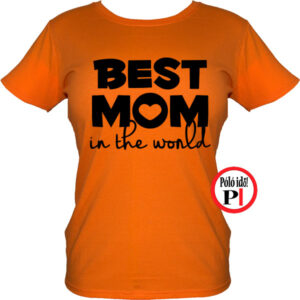 anya póló best mom world narancs