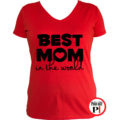anya póló best mom world piros