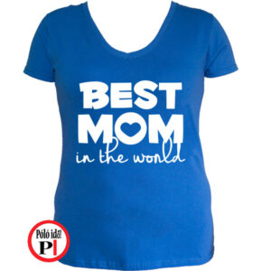 anya póló best mom world kék