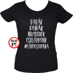 anya póló lányos anya fekete