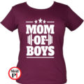 anya póló mom of boys burgundi