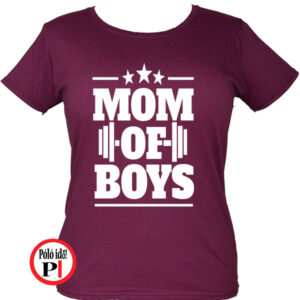 anya póló mom of boys burgundi