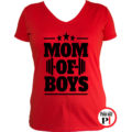 anya póló mom of boys piros