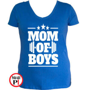 anya póló mom of boys kék