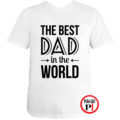 apa póló best dad world fehér