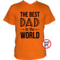 apa póló best dad world narancs