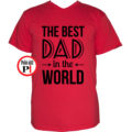 apa póló best dad world piros