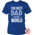 apa póló best dad world kék