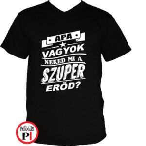 apa póló szuper erő fekete