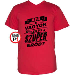 apa póló szuper erő piros