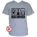 busz póló bus szürke