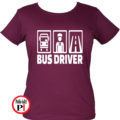 busz póló bus driver női burgundi