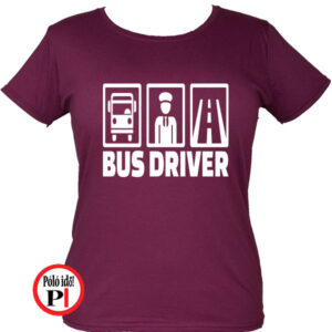 busz póló bus driver női burgundi