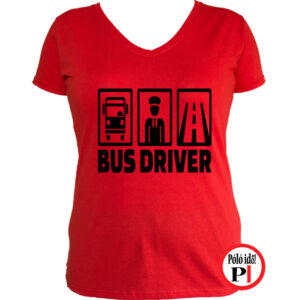 busz póló bus driver női piros