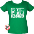 busz póló bus driver női zöld