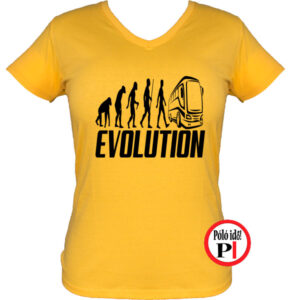 bus póló evolúció női citrom