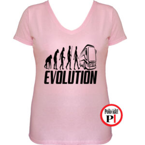 bus póló evolúció női pink