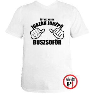 busz póló jóképű fehér