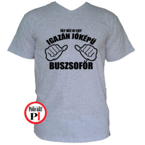 busz póló jóképű szürke