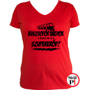 busz póló szupererő női piros