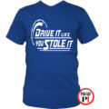 drift póló drive it like u stole it kék