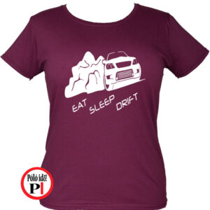 drift póló eat sleep női burgundi