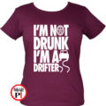 drift póló not drunk női burgundi