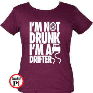 drift póló not drunk női burgundi