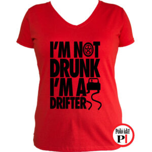 drift póló not drunk női piros