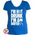drift póló not drunk női kék