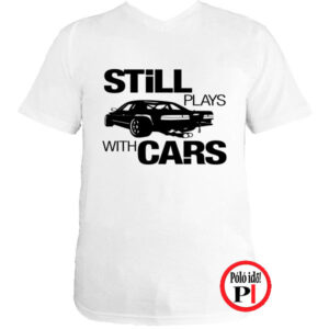 drfit póló still play with cars fehér
