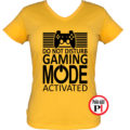 gamer póló game mode női citrom