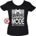 gamer póló game mode női fekete