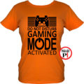 gamer póló game mode női narancs