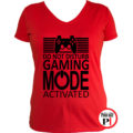 gamer póló game mode női piros